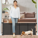 24 Inches Tall Retractable Baby Gates for Doorways, Short Dog Gates to Step Over, Extends up to 55" Wide, Reinforced Mesh Baby Gate for Kids or Pets, Doggie Gates Puppy Gates for The House (Black)