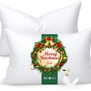 zibroges Feather Pillows Queen Size Set of 2  Goose Down Hotel Bed Pillow for Sleeping, Soft 600 Thread Count Cotton Cover, Fluffy Support Surround Fill Polyester for Side, Back, Stomach Sleepers