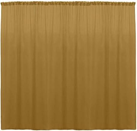 New Creations Fabric & Foam 41*94 Feet Polyester Backdrop Drapes Curtain Panels - (Gold)