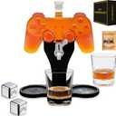 Game Whiskey Decanter Set,28oz Whiskey Decanter Sets for Men with Spout Game IceCube Gamer Tray,Liquor Dispenser Tequila Bourbon Gifts for Men Gamer Gifts for Boyfriend Him Husband Dad Brother Guy