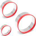 3Pcs Round Cookie Cutter Set 2", 2.5, 3" with Red Top Rubber Protection - Perfect for Biscuits and Baking
