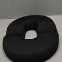 Donut Pillow for Sitting Memory Foam Ergonomic Breathable Hollow Office Chair Cushion Pad, Comfortable Support for Long Hours at Desk or Car, Great for Home and Office Use, Black