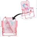 Sanrio Hello Kitty Kids Outdoor Folding Beach Chair with Umbrella,Portable Camp Chair for Ages 3+, Lightweight & Compact for Beach, Camping, and Backyard