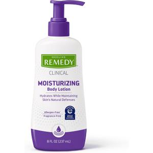 Medline Remedy Clinical Skin Cream Moisturizer, Fragrance-Free (8 fl oz), Nourishing for Dry Skin, Paraben and Sulfate-Free Lotion For Face and Body, Hypoallergenic Moisturizer for Sensitive Skin