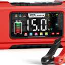 PZP 15-Amp 12V/24V Smart Battery Charger, Maintainer & Trickle Charger for LiFePO4, Lead Acid Batteries - Fully Automatic 9-Stage Charging w/Temp Compensation for Motorcycle Car Truck Lawnmower Boat