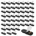 50 Pcs Double Wire Plug in Connector, 2 Pin Low Voltage LED Light Strip Connectors with Locking Buckle for 22-18 AWG Wires, No-Stripping Quick Splice Clips for Home and Lighting Projects