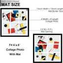 Fxojyvo 4x6 Picture Frame Collage, Display 6 4x6 Picture Collage or 13x13 Photo Only Without Mat, Light Weight and High Transparent Frame for Wall - 1 Pack/Black/6-Openings