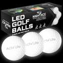 Activ Life Super Bright LED Golf Balls, 8 Minutes to Retrieve Ball & 40 Hours Battery Life, Golf Balls That Light Up at Night, Glow in The Dark, Ideal Gift for Men