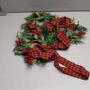 3pcs Small Christmas Wreath, 12 Inch Mini Cabinet Wreaths for Kitchen, Christmas Kitchen Decor with Ribbon Bows Red Berry Window Wreath for for Xmas Porch Wall Door Decor (Christmas Color)