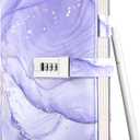 Diary with Lock for Girls, A5 Password Refillable Lined Journal Kit Locked Diary, Cute Stuff Christmas Birthday Gifts for Girls 6 7 8 9 10 11 12 13 14 Year Old Girl Toys, Teen Girl Gifts, Purple