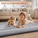ACOMOPACK Baby Play Mat Area Rug for Living Room 1.3" Thick Memory Foam 59"71" Dark Grey- Non-Slip Bottom for Kid, Toddler, Tummy Time Crawling Mat for Floor, Soft Velvet Nursery Rugs, Yoga, 5971"4'11"5'11"