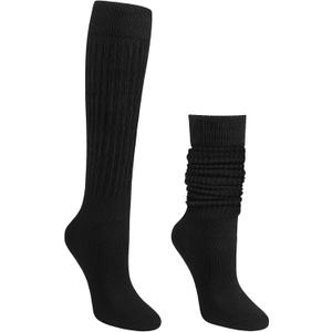 Slouch Socks Women,Long Slouchy Socks for Girls Women Scrunch Knit Boot Sock,Christmas Gifts for Mom Wife Daughter (Black)