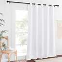 NICETOWN Extra Long Room Darkening Curtain 102 inches Long, Grommet Patio Door Curtain Thermal Drape Sound Reducing for Living Room/Bedroom (White, W66 x L102, 1 Panel)