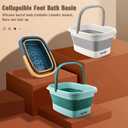 Beinilai Collapsible Foot Bath Basin for Soaking Feet,Foot Soak Tub,Plastic Foot Bucket with Handles and Massage Acupoint,Foldable Laundry Basket-Grey, 3.07"L x 13.03"W x 16.65"H