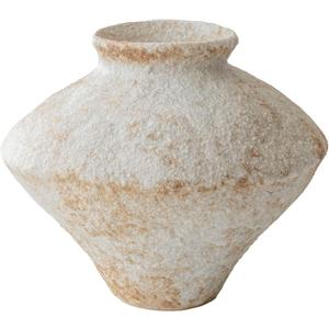 Rustic Farmhouse Textured Ceramic Vase, Handcrafted Distressed White Pottery Flower Vase for Centerpiece, Decorative Vases for Living Room, Kitchen, Bedroom, Office Decor, Gift & Weddings