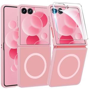 FNTCASE for Samsung-Galaxy Z-Flip-7 Magnetic Case:Translucent Matte Textured Military Grade Drop Protection Phone Cover - Durable Rugged Shockproof Protective Bumper Cases, Pack of 1