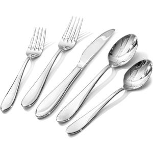 KINGSTONE 30-Piece Silverware Set for 6,18/10 Premium Stainless Steel Flatware Set, for Home, Restaurant, Wedding and Party Use,Mirror-Polished Cutlery Set, Dishwasher Safe.