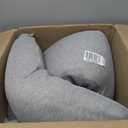 Momcozy Pregnancy Pillows for Side Sleeping, J Shaped Maternity Body Pillow for Pregnancy, Soft Pregnancy Pillow with Jersey Cover for Head Neck Belly Support, Grey