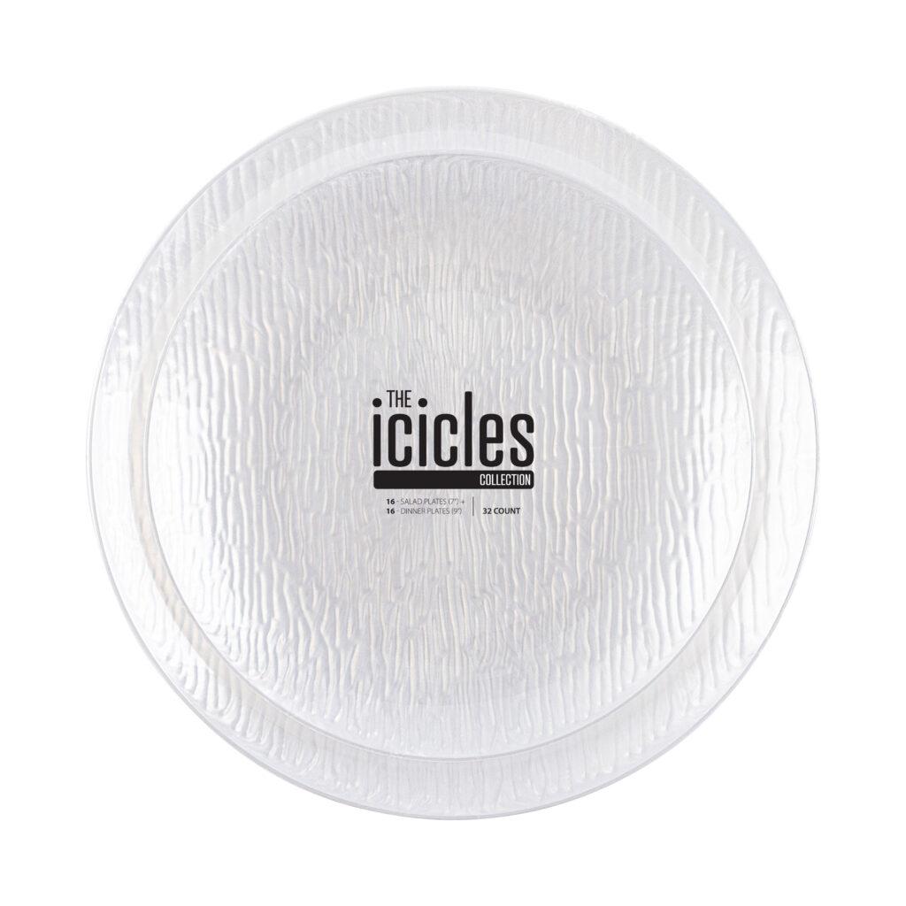Icicles Plates Pearl 7″ & 9″ Combo Plates (32 Count)