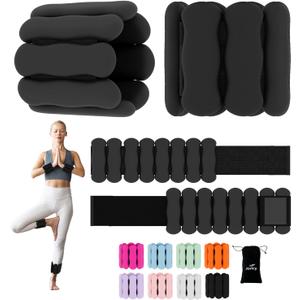 Ankle & Wrist Weights for Women Men, Set of 2, 1 lb/2 lb Each | Adjustable Arm & Leg Weights, Soft Silicone Weighted Bracelet For Pilates Yoga Dance Walking Running Swimming Weight Loss