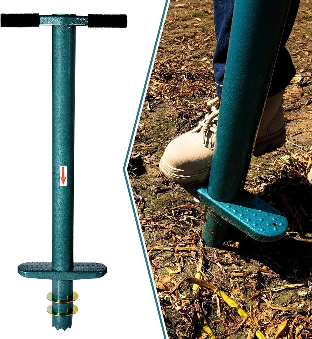 Sod Plugger Bulb Planter Planting Tool, Easy to Assemble Garden Trasnplanter with Serrated Base for Planting Grass Plug for Digging Holes Tulips, Daffodils, Iris