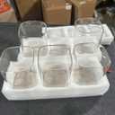 Xoniwis 37oz 6PCS Glass Storage Containers with Lids, Glass Jars with Lids Pantry Food Storage Jars, Square Canister For Cookie, Nuts, Snack, Cereal, Candy, LeafTea, Coffee, Spice