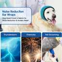 Dog Calming Hoodie - No Shake Ear Wraps for Dogs, Water Resistant Ear Cover Anxiety Relief, Noise Protection Ears Muffs for Firework, Grooming, Thunderstorms, Swimming, Bathing, Turquoise S