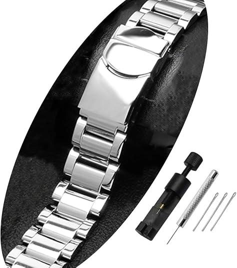 Swatch Watch Band Replacement Stainless Steel Watch Strap with Double-Lock, Replacement for Swatch Watches Men(42mm) with Tool