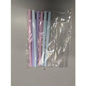 Silicone Straws | 7 Reusable Drinking Straws for Kids + Cleaning Brush + Storage Bag | BPA Free, Durable, Heat and Cold Resistant, Easy to Clean, Eco Friendly