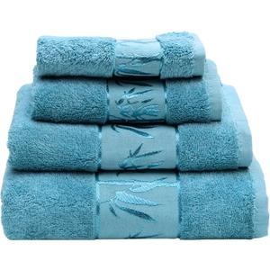 Set of 4 Luxury Super Soft Towels  Premium Viscose Derived from Bamboo & Turkish Cotton for The Ultimate Bath Experience (Petrol)