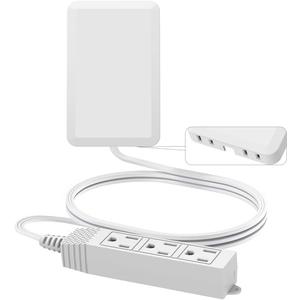 TiFFCOFiO Flat Plug Extension Cord with Outlet Cover, 3 FT 3 Prong Extension Cord, 3 Grounded Outlets for Home and Kitchen, 13A/1675W, ETL Listed