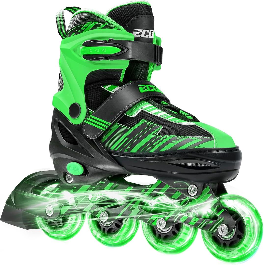 Adjustable Inline Skates Boys and Girls Ages 5-8 8-12 with Light up WheelsRoller Skates for Kids Ages 4-12, Teen Skates for Beginner Outdoor and Indoor, Size M