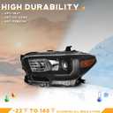 WEELMOTO Fits Factory DRL Headlights for 2016-2022 Toyota Tacoma TRD/Limited, Headlight Compatible with 2016 2017 2018 2019 2020 2021 2022 Tacoma Replacement Black Housing