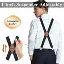 Suspenders for Men 1 Inch Wide,Strong Metal Clips with rubber,Men's Suspenders Xback pad Rubber Adjustable
