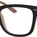 Eyekepper Readers Square Large Lenses Spring-Hinges Reading Glasses Women (Black-brown) +3.00