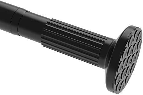Tension Curtain Rod, 51-86 Inch,Spring Shower Tension Curtain Rod, Closet Rod, for Windows or Shower, Easy to Install, No Drilling, No Rust, for Bathroom, Rod Diameter 1.26 Inches, Black,Umimile