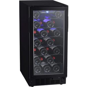 EdgeStar BWR301BL 15 Inch Wide 30 Bottle Built-In Wine Cooler with Slim Design (Black)