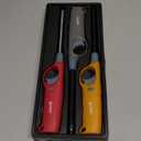 3 Pack Multipurpose Windproof Lighter Refillable with Visible Fuel Tank (Butane Fuel Not Included)