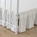 Bed Skirt Queen Size Ruffled Bed Skirt with Split Corners, 18 Inch Drop Dust Ruffle Bed Skirts with Platform, Boho Tufted Shabby Chic Queen Size Bed Skirts, Ivory