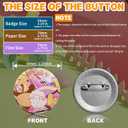 Button Maker Machine 58mm (2.25 inch), DIY Button Pin Maker Machine Comes with Free Button Parts, Circle Cutter, Cutting Board, Pattern Paper, Holographic Bags, Colored Film, and Protective Case