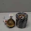 Simple Designs LT2073-GDB Mini Hammered Texture Gold Drip Table Lamp with Black Shade