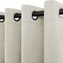 Easy-Going Linen Look Blackout Curtain Grommet Window Curtain Drapes for Bedroom, Living Room Thermal Insulated Room Darkening (2 Panels, 52x84 inch, Natural)