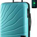 VANKEAN Carry On Luggage with Spinner Wheels & TSA Lock, Expandable Fashionable Hard Shell Suitcase airline approved20 Inch Carry-OnLake Blue