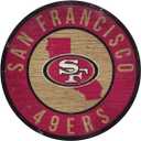 San Francisco 49ers Wood Sign 12 Inch Round State Design
