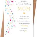 6 x Mom Birthday Card, Birthday Card Gift for Mom from Son Daughter Kid, Mother Bday Cards from Kids