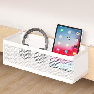 Bedside Caddy Shelf for Bunk Bed, Office Cubicle Walls, Crib Rails, Dorm Bed College Dorm Room Essentials Bed Shelf for Cell Phone Headphone Magazine Snacks(White, L13.78in*W5.12in*H3.94in)