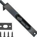 Stainless Steel Door Flush Bolt Latch 6 Inch L Type Lever Action Flush Slide Lock Bolt, Black