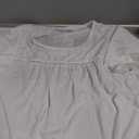 Women's Tunic Tops Loose Fit Short Sleeve Shirts Crew Neck Summer Casual Tops, 2XL, White