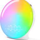 Wake Up Light Sunrise Alarm Clock with 17 Nightlights, Alarm Clocks for Bedbrooms Sound Machine with 5W Bluetooth Speaker, 25 Soothing Sounds, SleepTimer, Dual Alarms, FM Radio, Gift for Kids, Adults (White)