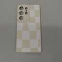 KANGHAR Compatible with Samsung Galaxy S25 Ultra Case, Silicone Checkered Cute Pattern, Camera Protection Soft Slim Phone Case for Girls Women, White Checkered 